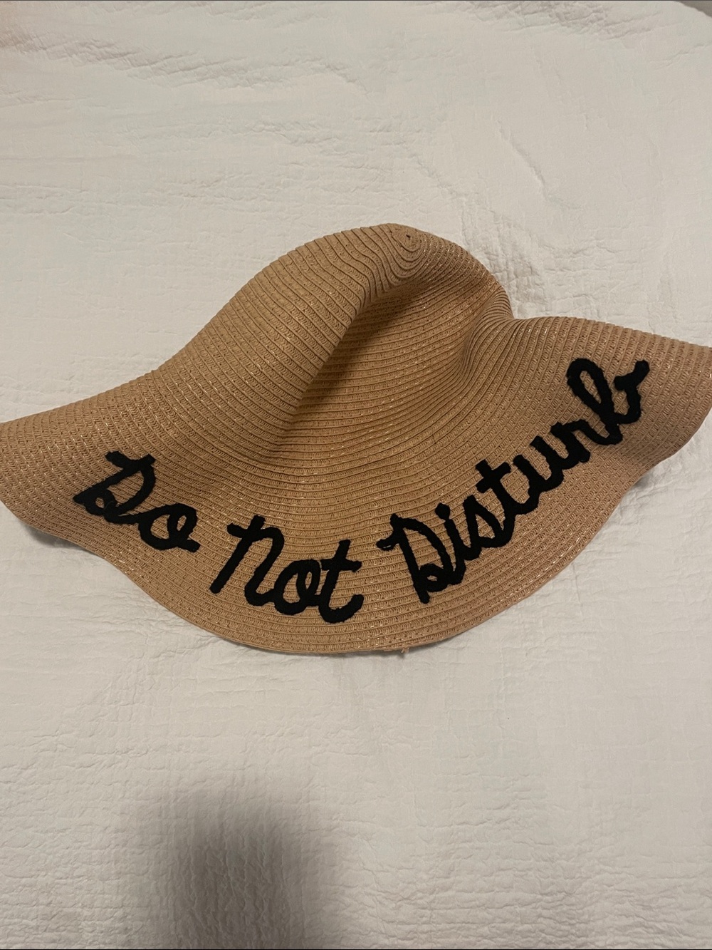 Do Not Disturb Straw Sun Hat - Tan